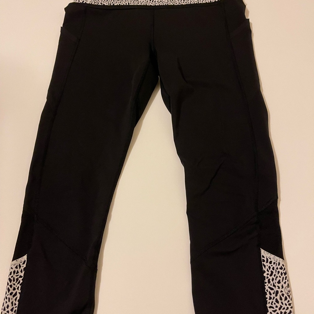 lululemon athletica Black Pants with White Accents